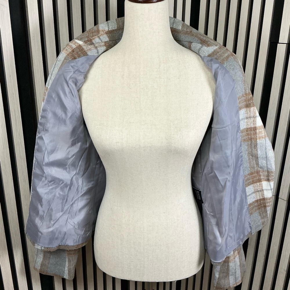 BAGATELLE Plaid Women's Jacket in Gray and Brown, Sz Sm - Picture 4 of 6